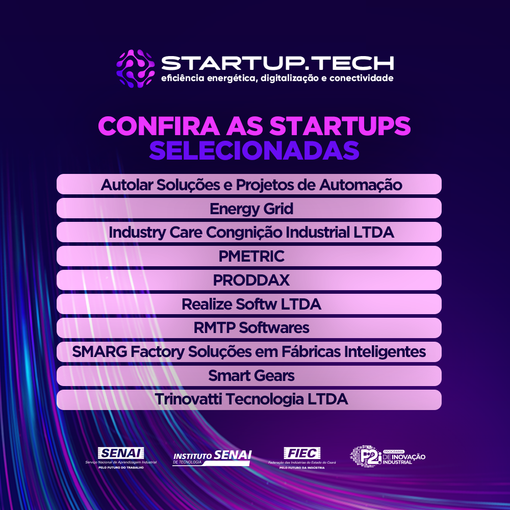 Startups selecionadas